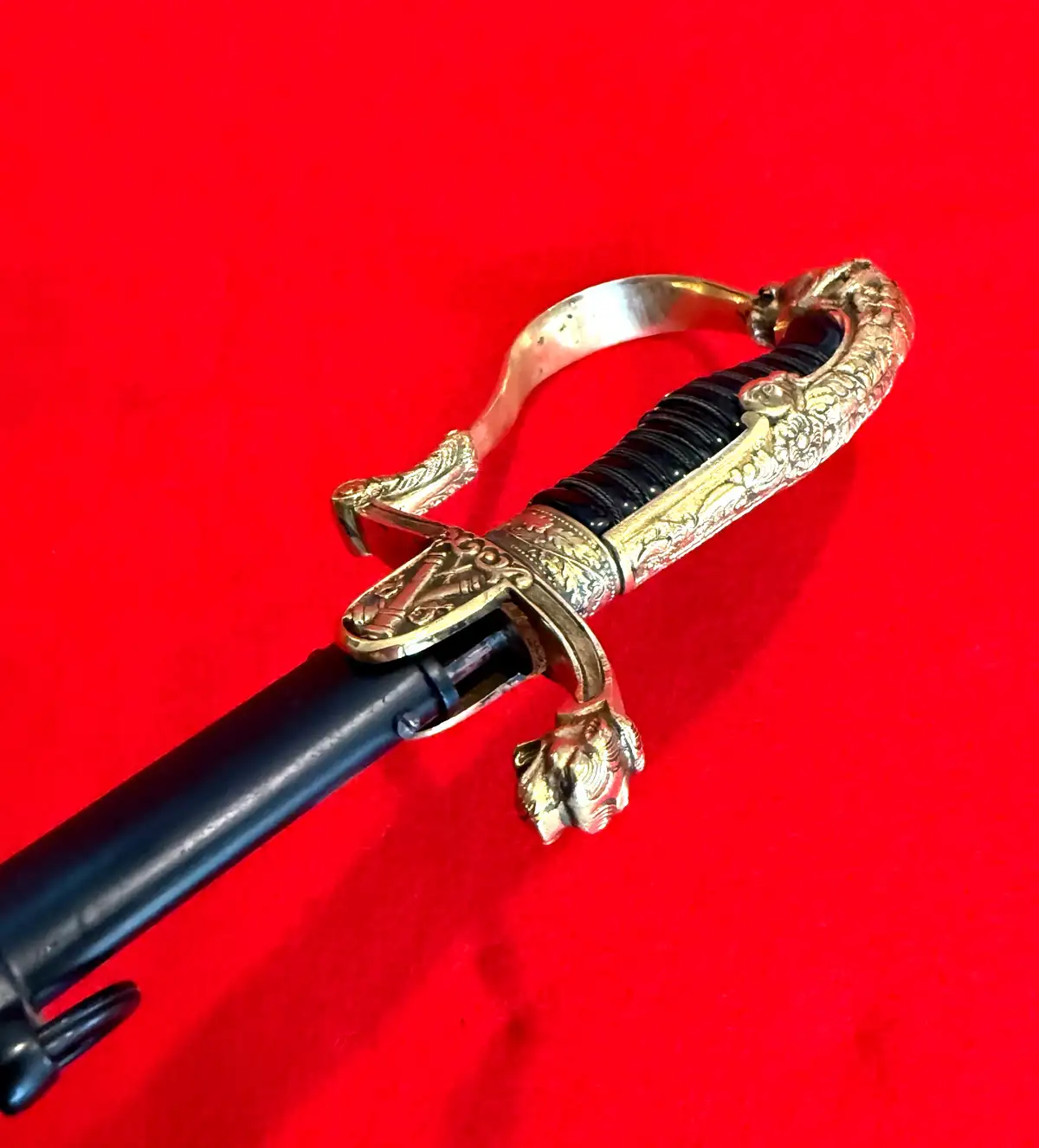 German Artillery Officer Lion Head Sword - View 11