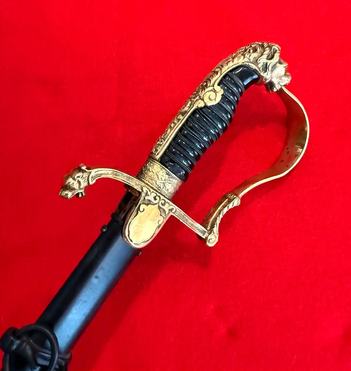 German Artillery Officer Lion Head Sword - View 12