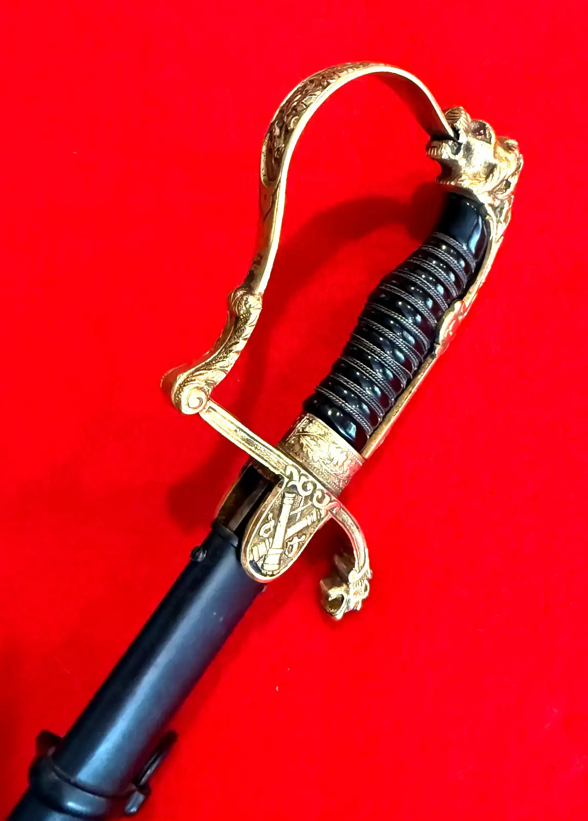 German Artillery Officer Lion Head Sword - View 14