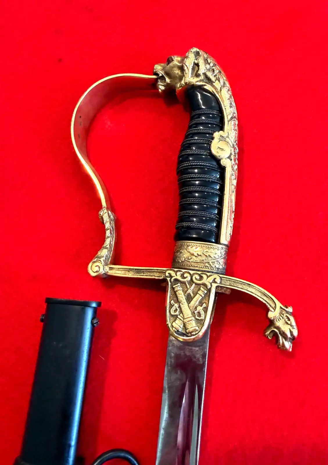 German Artillery Officer Lion Head Sword - View 6