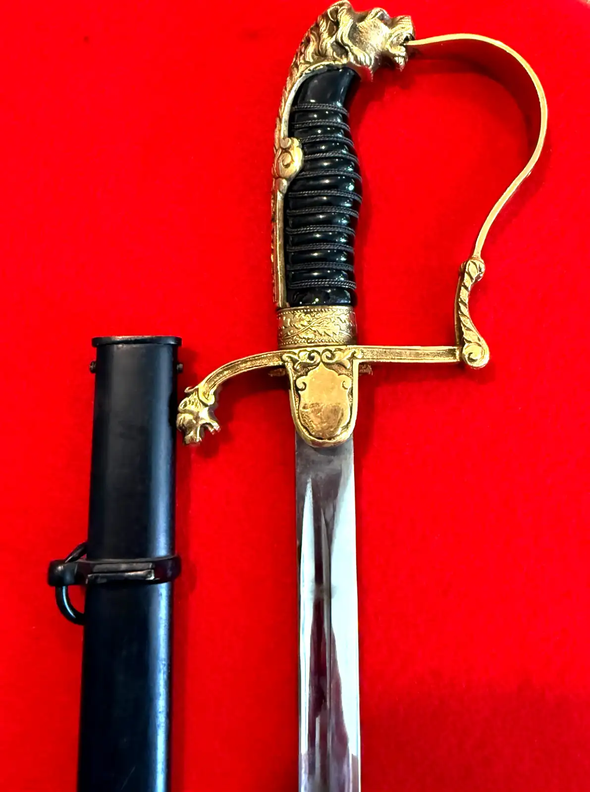 German Artillery Officer Lion Head Sword - View 9