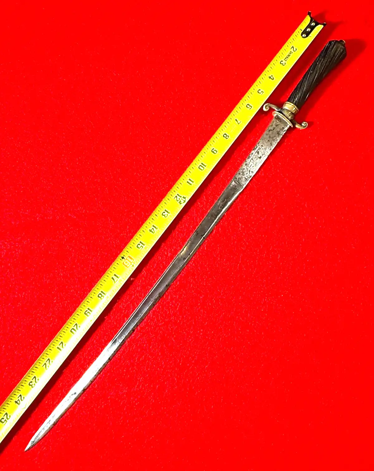 European 18th Century Engraved Hunting Sword alternate view