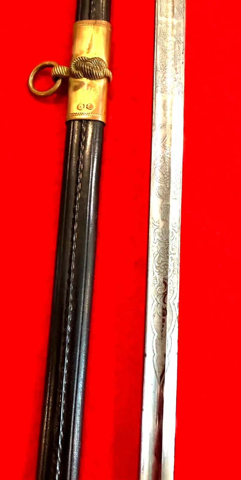 US M1852 Naval Officer Sword with Etched Blade - View 10