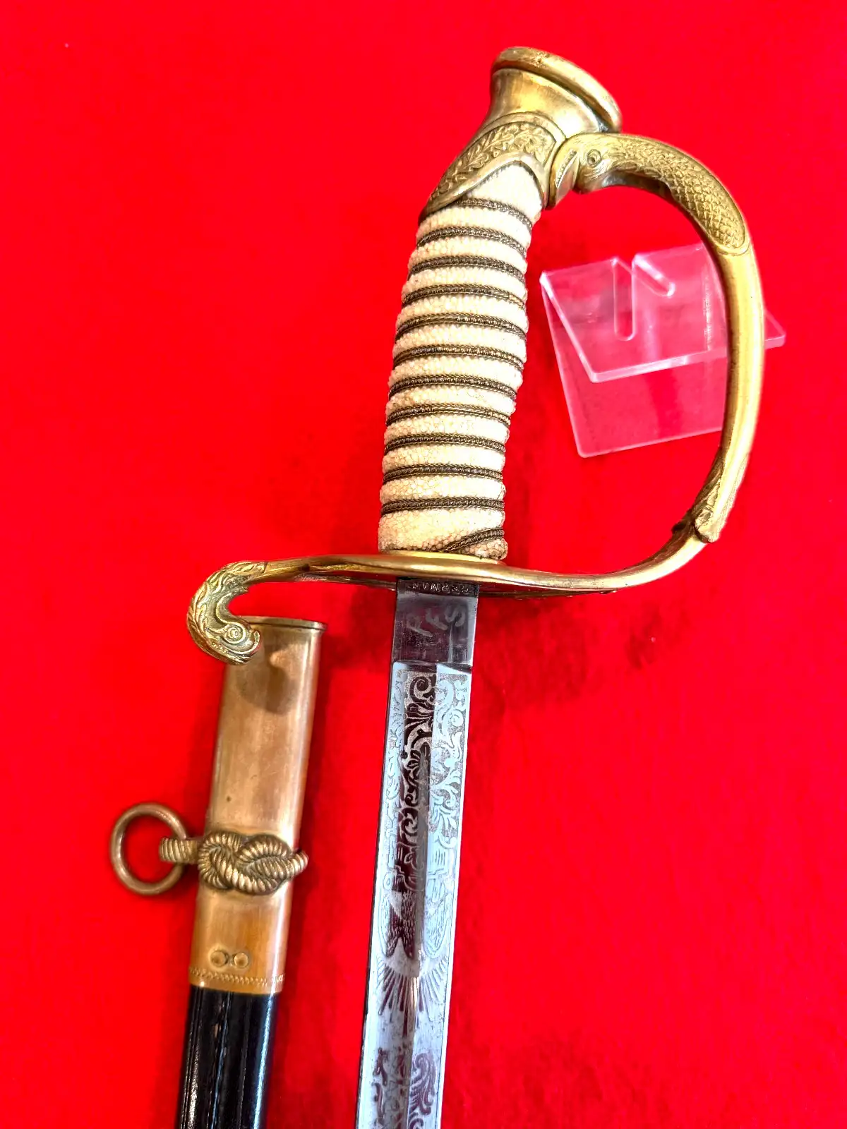 US M1852 Naval Officer Sword with Etched Blade - View 11