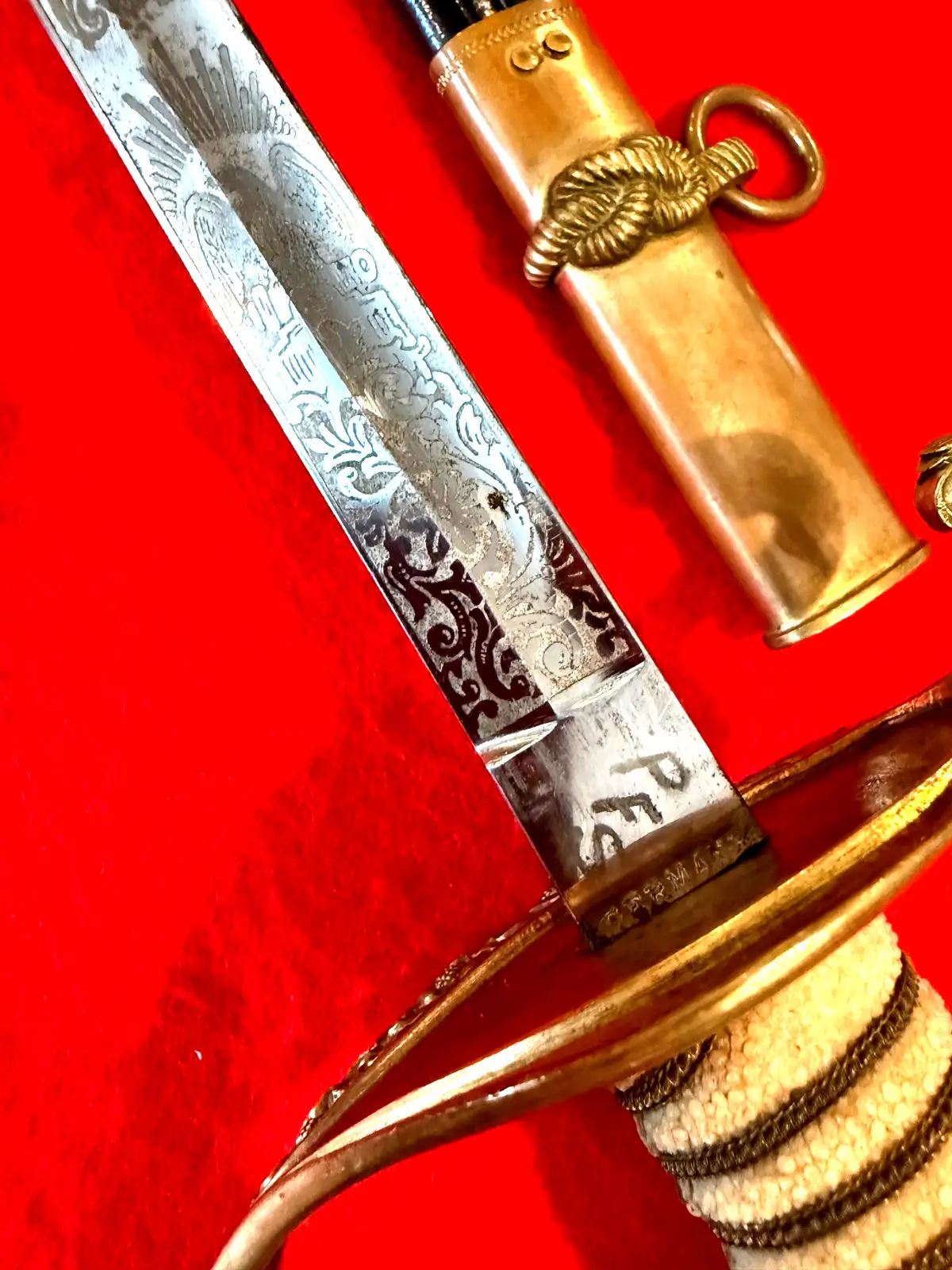US M1852 Naval Officer Sword with Etched Blade - View 12