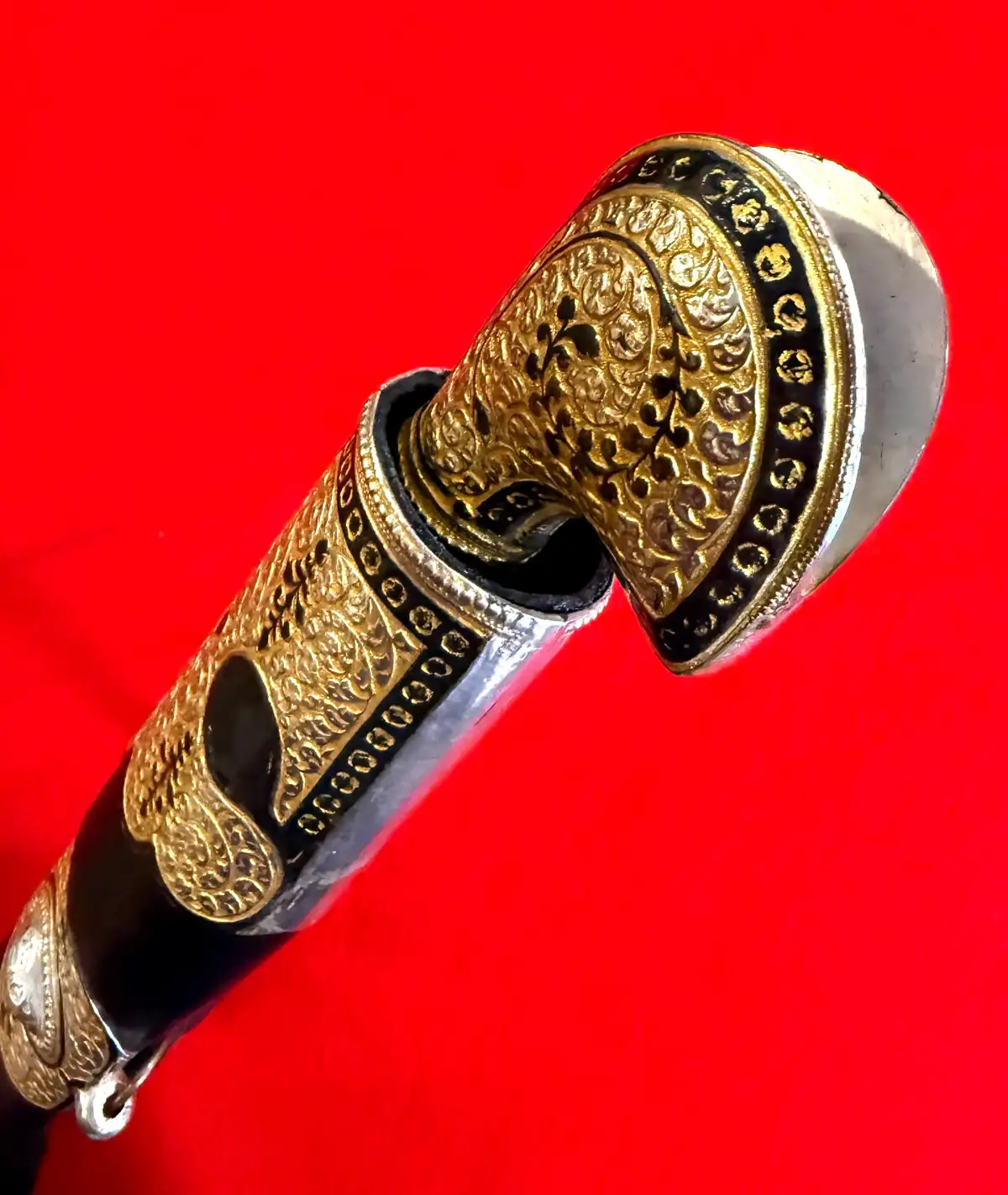 russian Caucasian Cossack Shashka with Niello Mounts - View 13