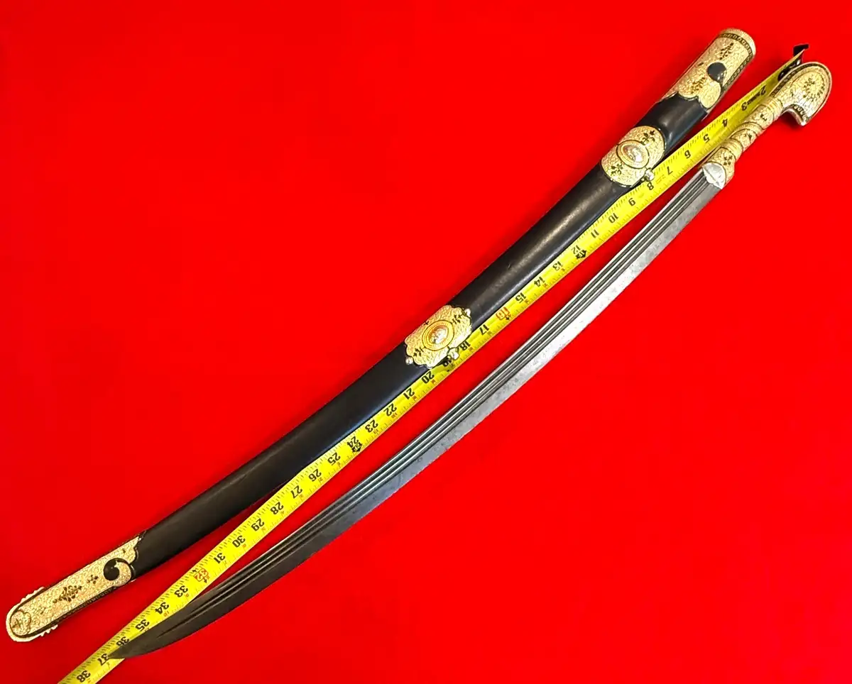 russian Caucasian Cossack Shashka with Niello Mounts - View 4