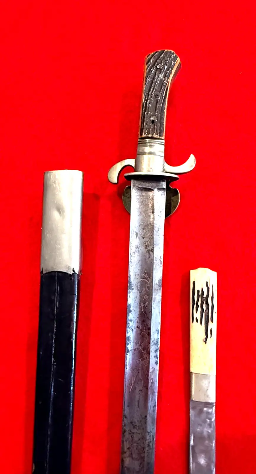 German Hirschfanger Hunting Sword and By-Knife - View 9