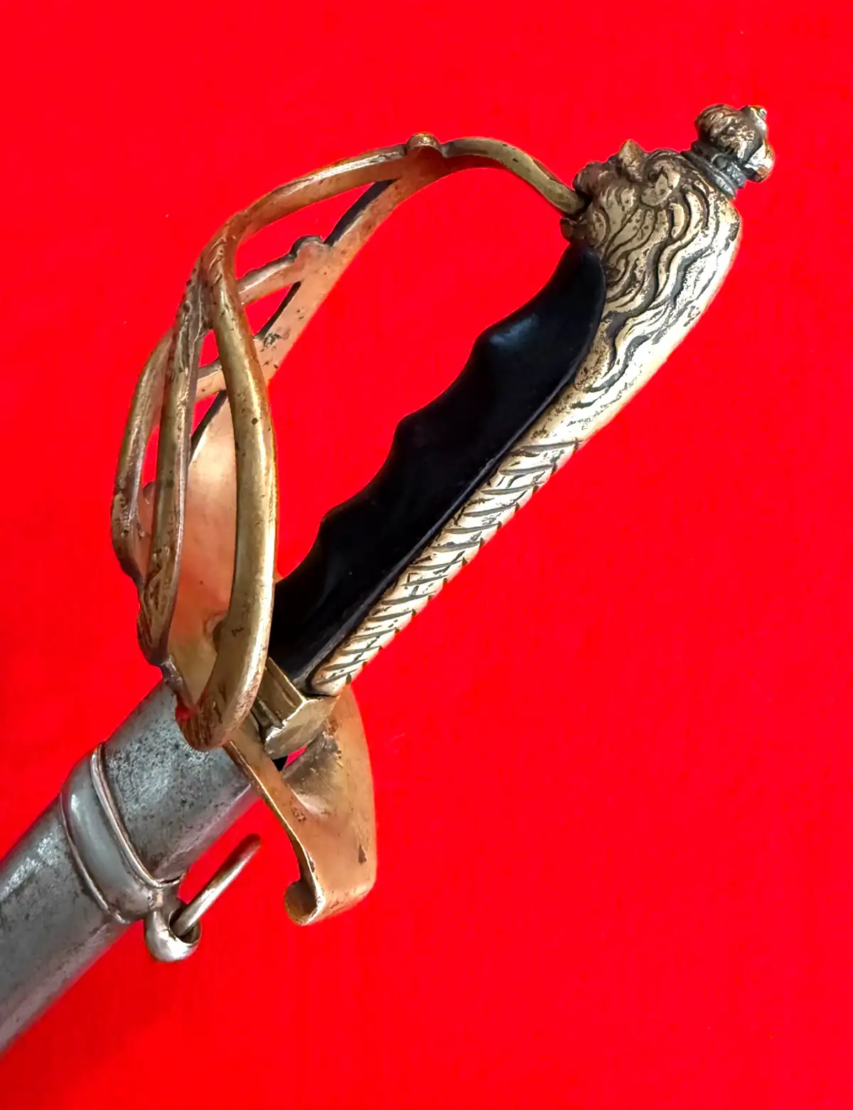 Italian WW2 Officer Sword Lion Head Pommel - View 22