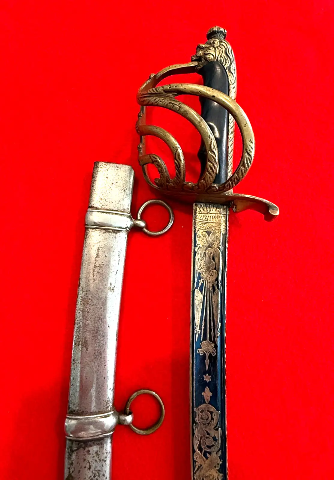Italian WW2 Officer Sword Lion Head Pommel - View 8