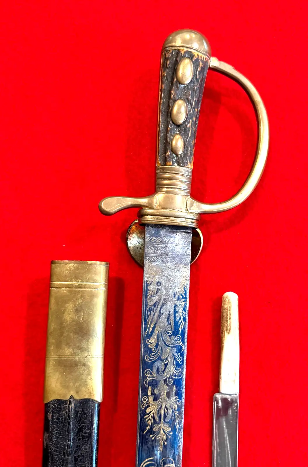 German 18th Century Hunting Sword With Knife - View 10