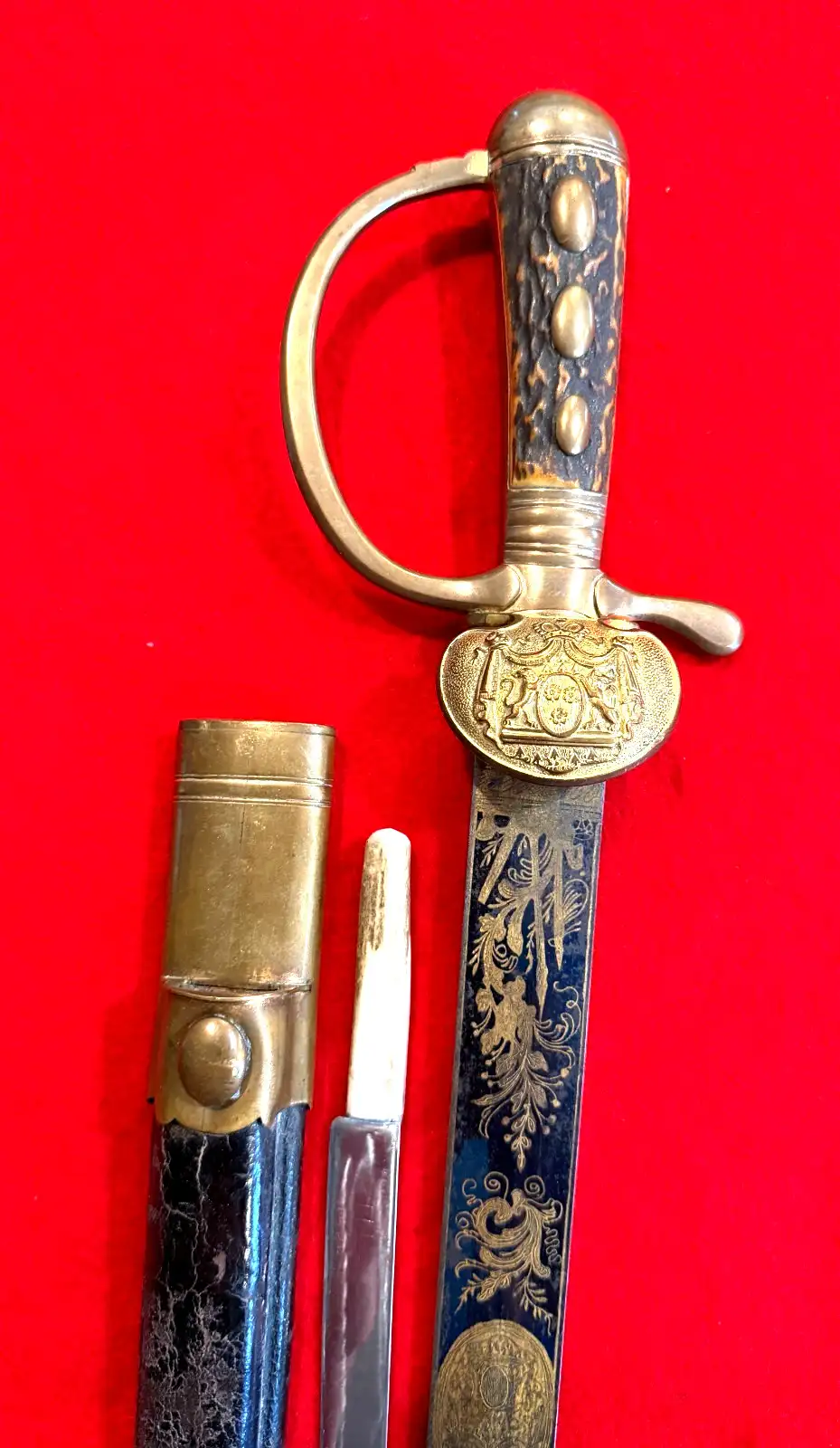 German 18th Century Hunting Sword With Knife - View 7