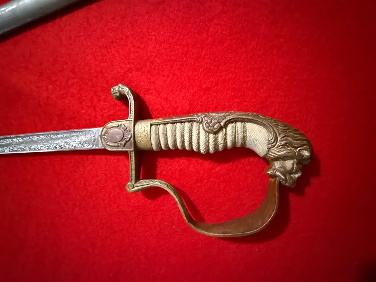 German Venezuelan Army Lion Head Officer Sword - View 14