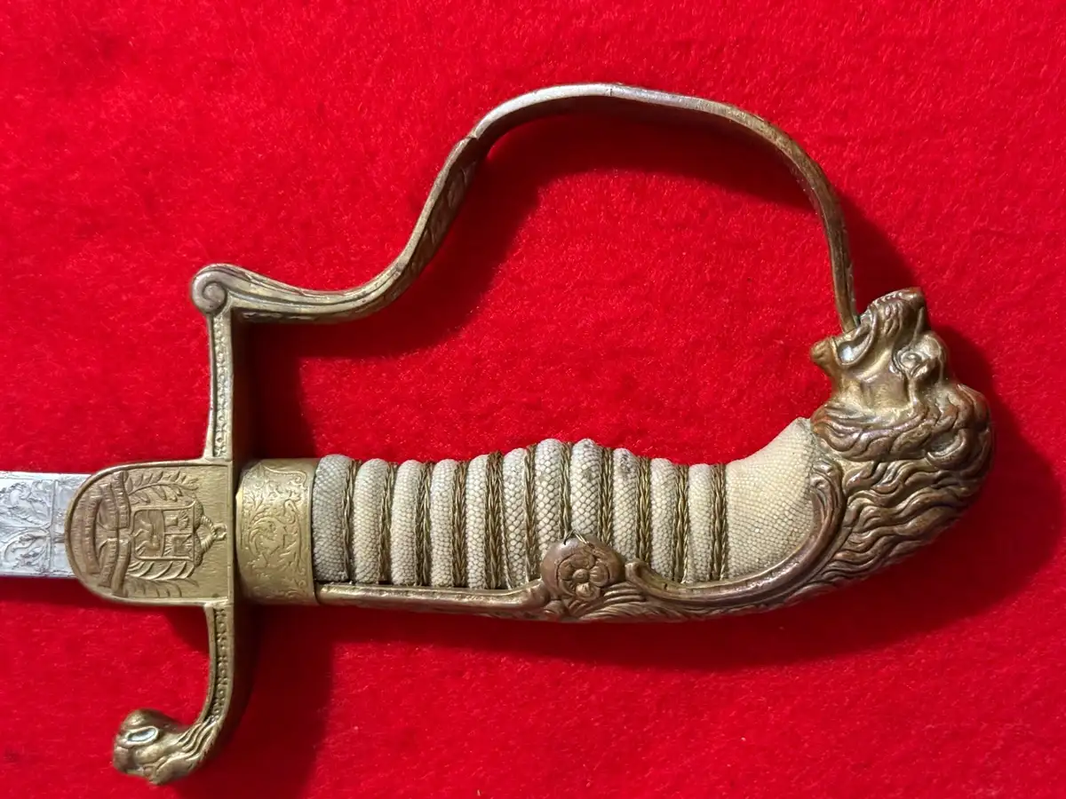 German Venezuelan Army Lion Head Officer Sword - View 15