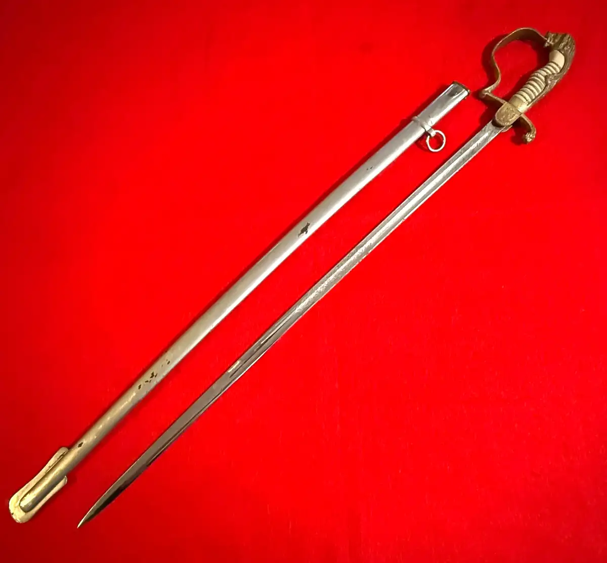 German Venezuelan Army Lion Head Officer Sword alternate view