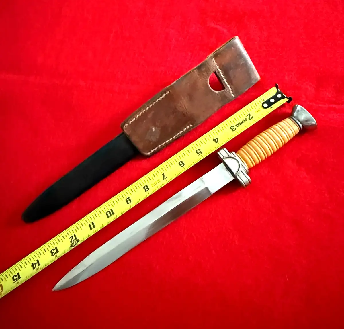 German WW2 Trench Knife with Scabbard - View 3
