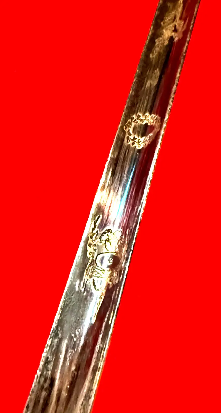 American Antique Rapier With Etched Blued Blade - 13