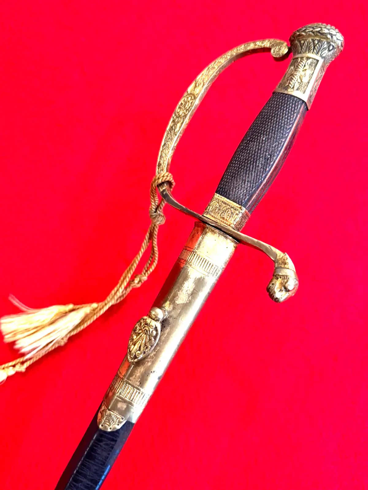 American Antique Rapier With Etched Blued Blade - 14
