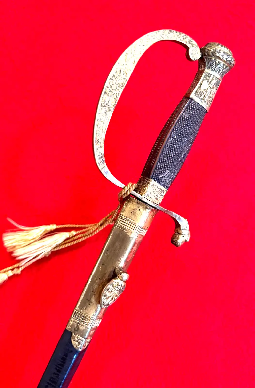 American Antique Rapier With Etched Blued Blade - 15
