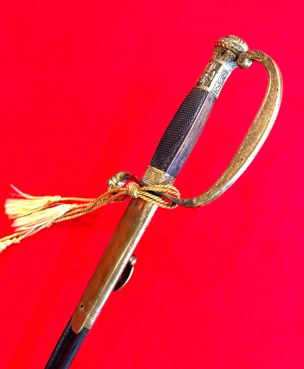 American Antique Rapier With Etched Blued Blade - 16