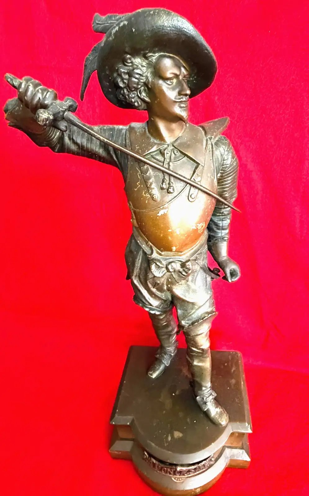 French Spelter Don Caesar Swordsman Statue - View 1