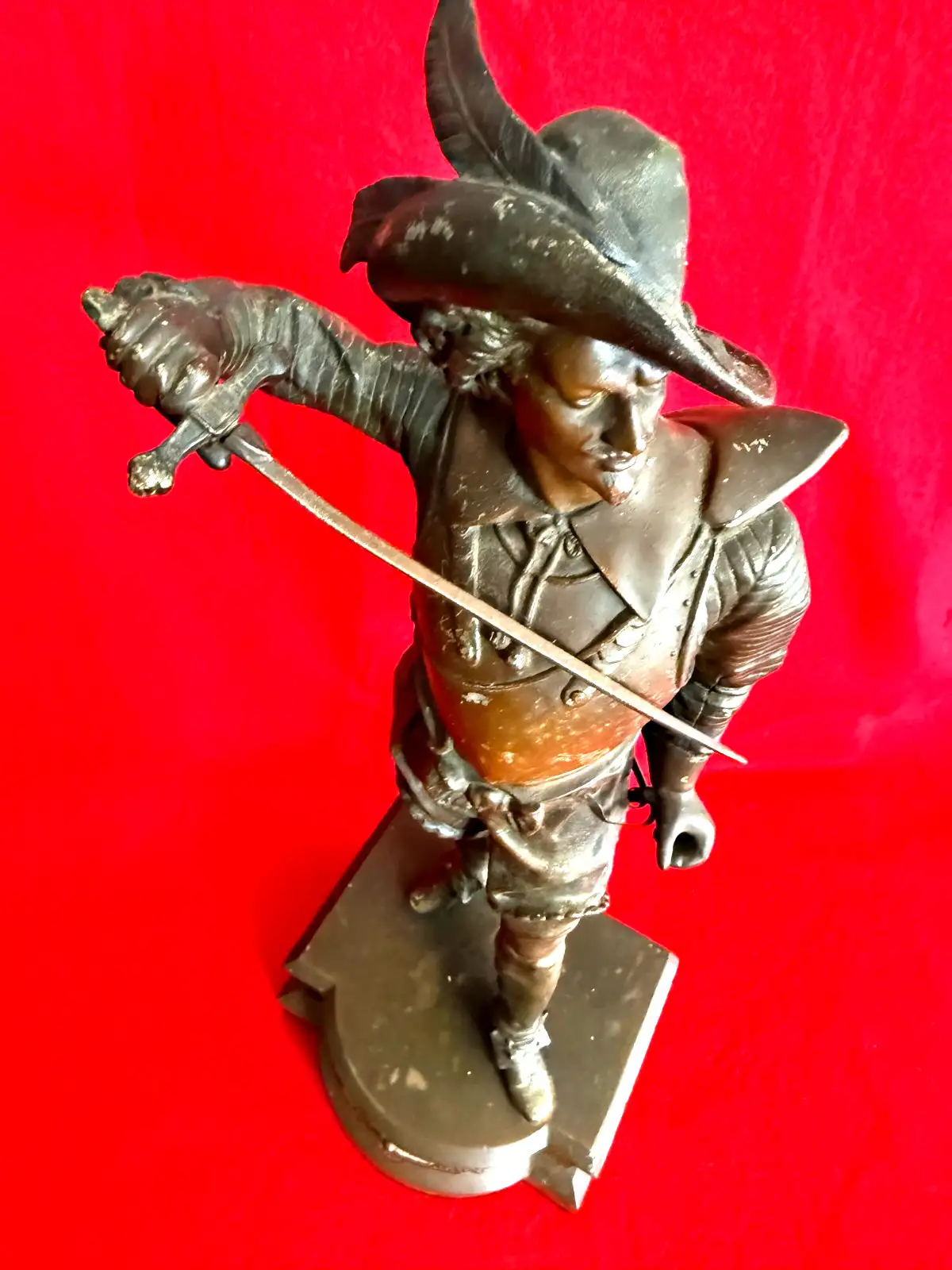 French Spelter Don Caesar Swordsman Statue - View 2