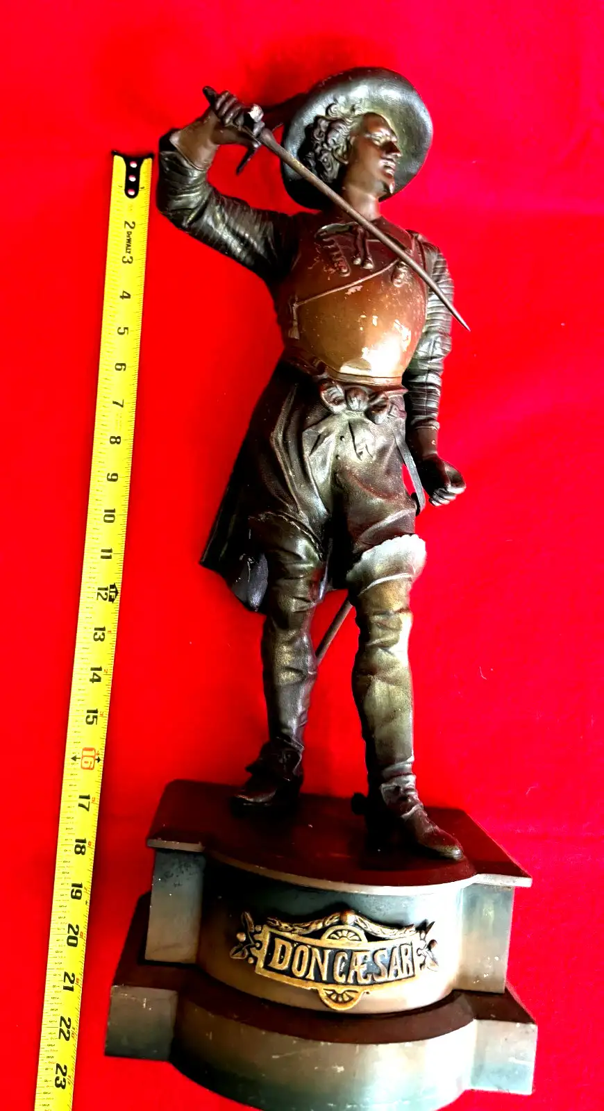 French Spelter Don Caesar Swordsman Statue - View 3