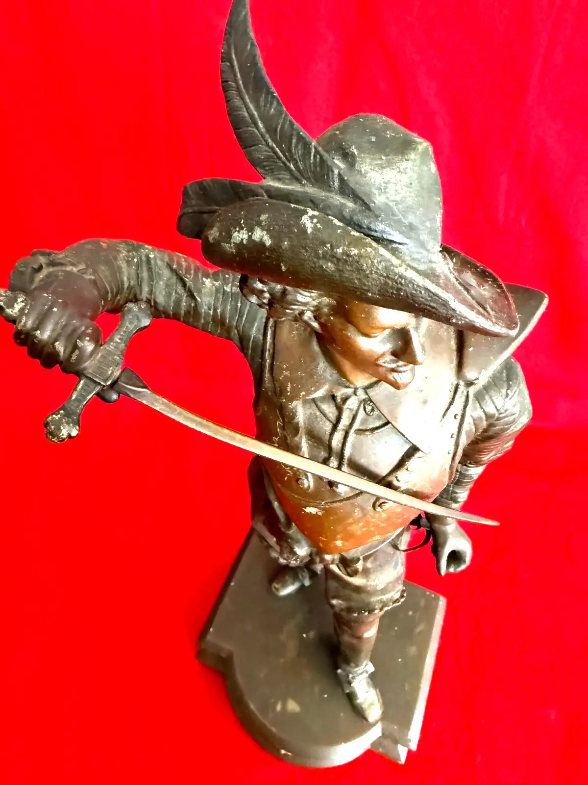 French Spelter Don Caesar Swordsman Statue - View 4