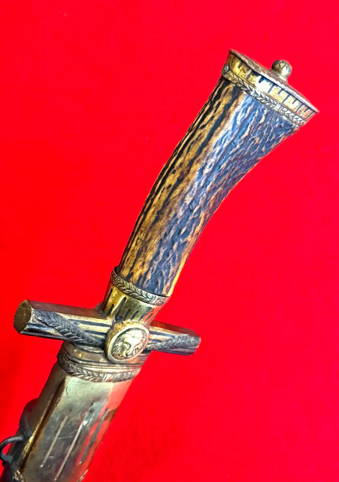 German Hunting Sword Set Blued and Gilt Blade - View 13