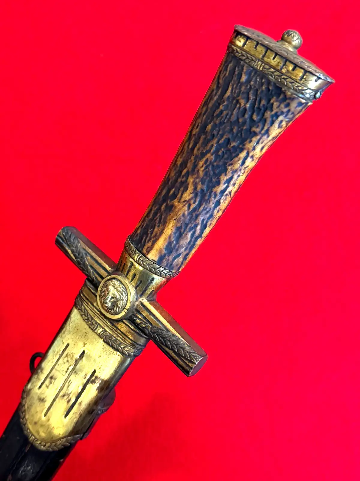 German Hunting Sword Set Blued and Gilt Blade - View 14