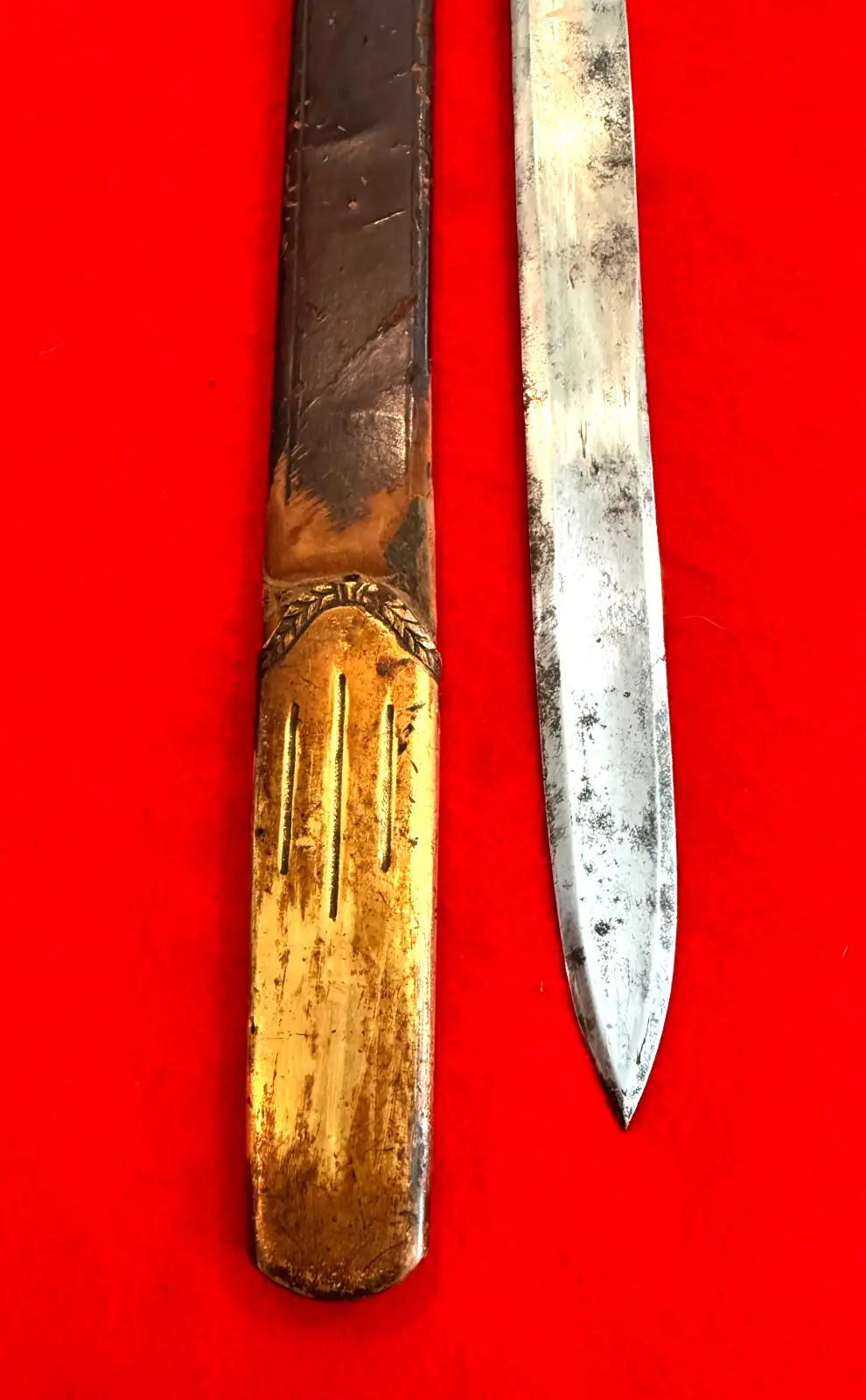 German Hunting Sword Set Blued and Gilt Blade - View 8