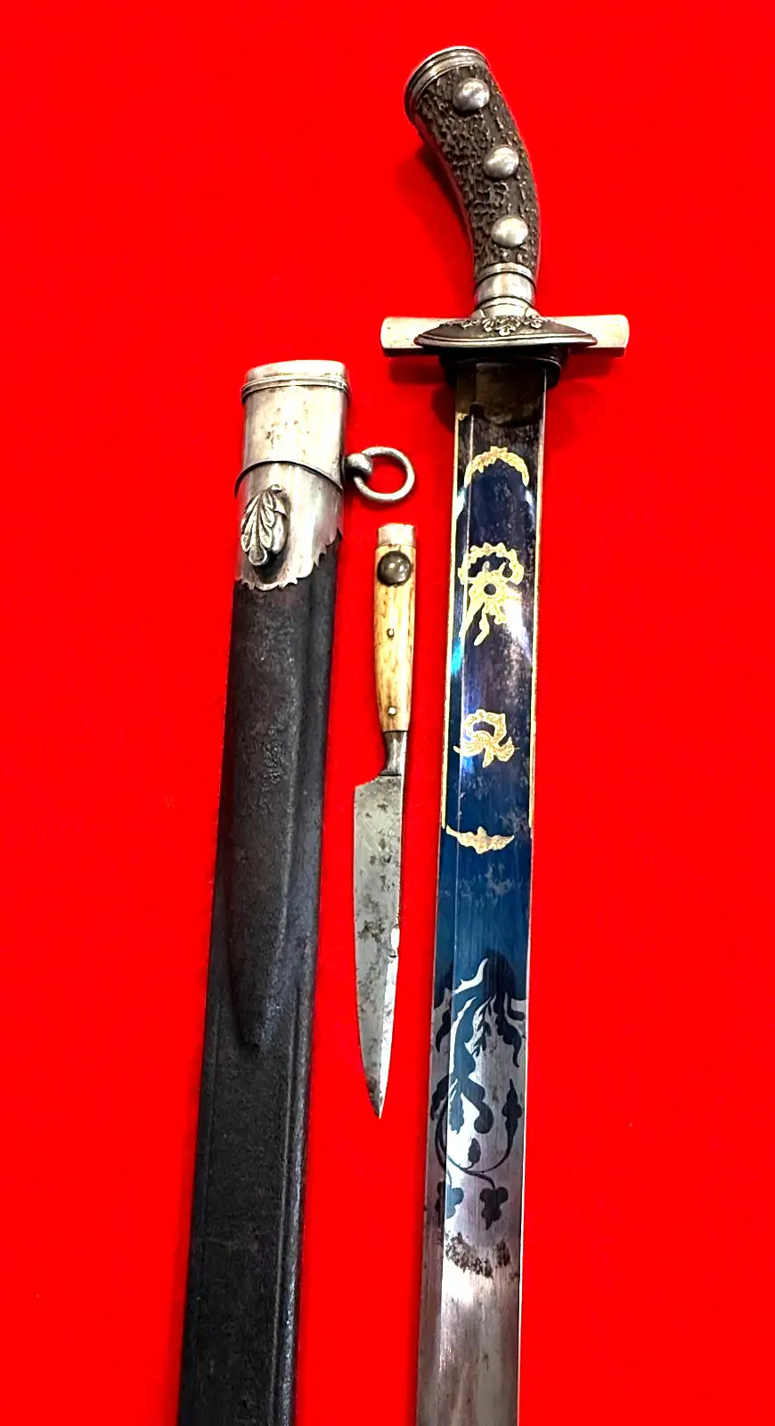 German 19th Century Hunting Sword and Knife - View 4