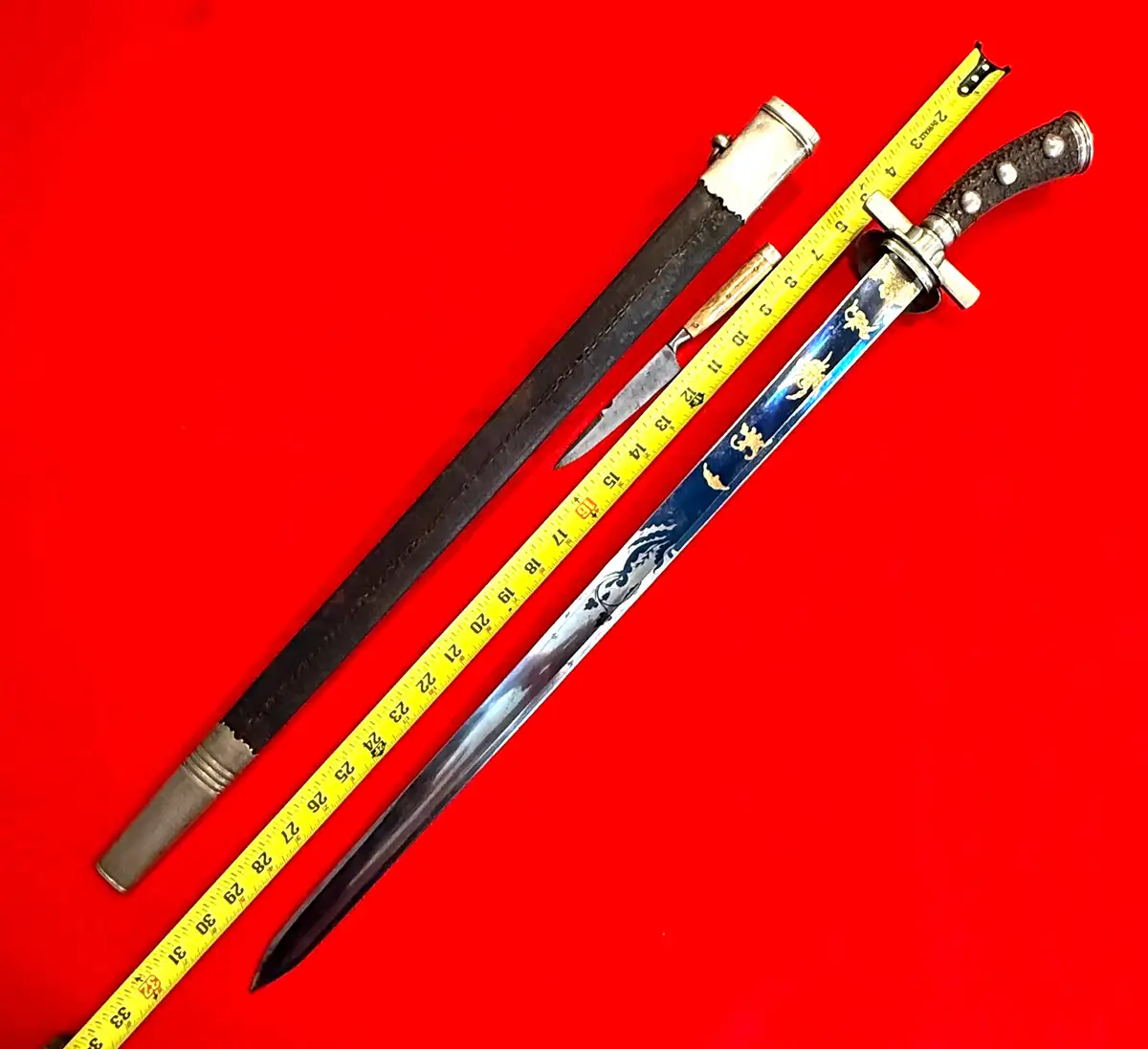 German 19th Century Hunting Sword and Knife - View 9