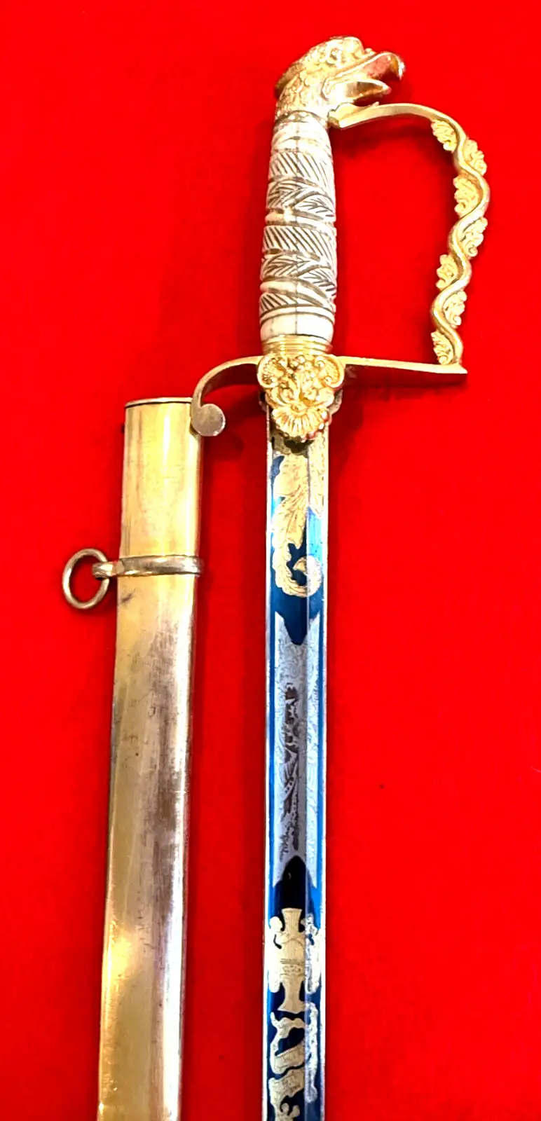 US Pre-Civil War Eagle Head Officer Sword - View 11