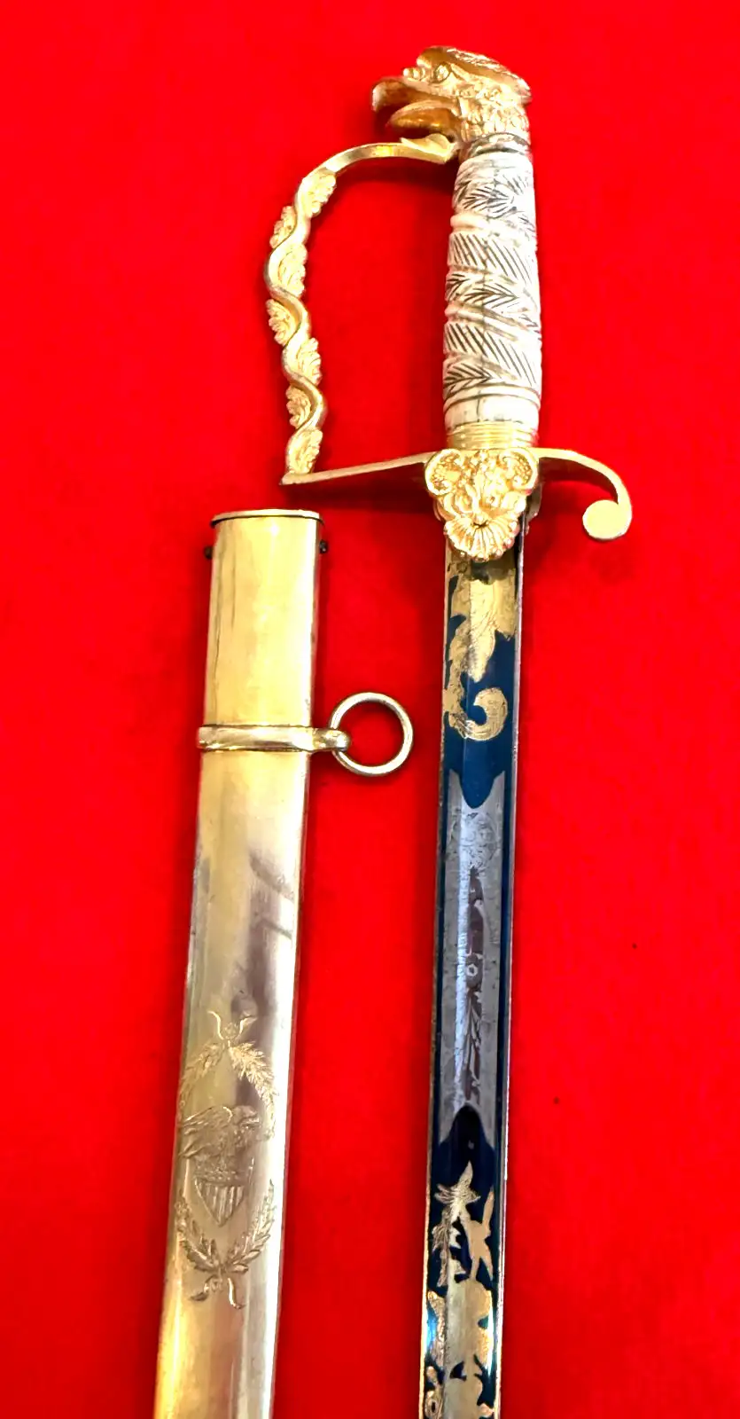 US Pre-Civil War Eagle Head Officer Sword - View 7