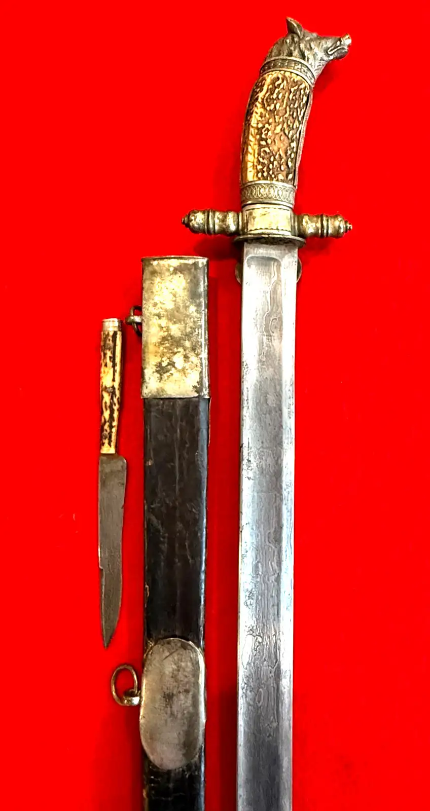 German 19th Century Damascus Hunting Sword - View 12