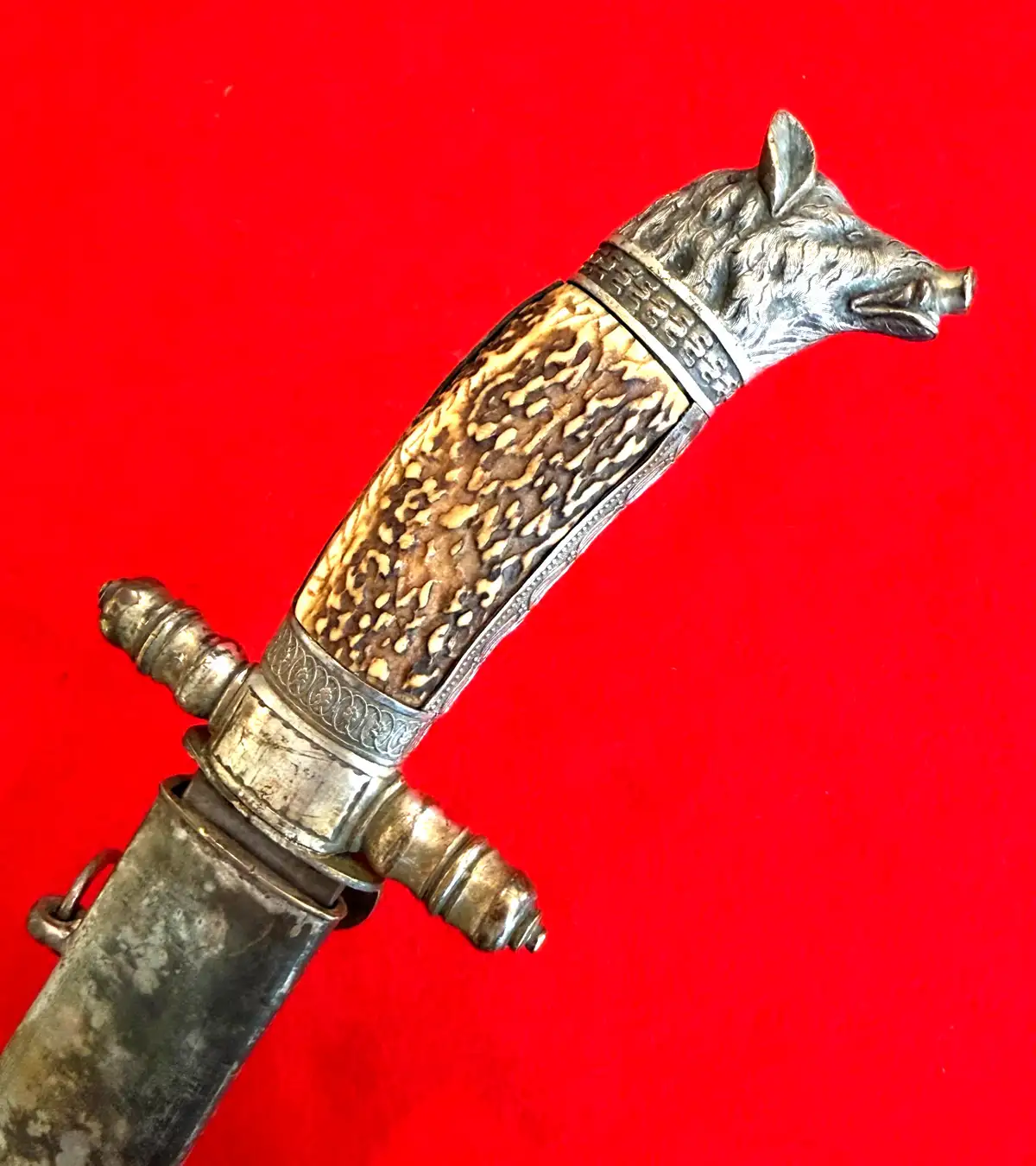 German 19th Century Damascus Hunting Sword - View 19
