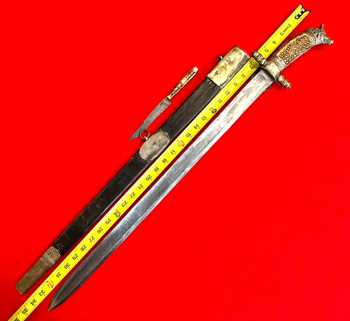 German 19th Century Damascus Hunting Sword - View 4
