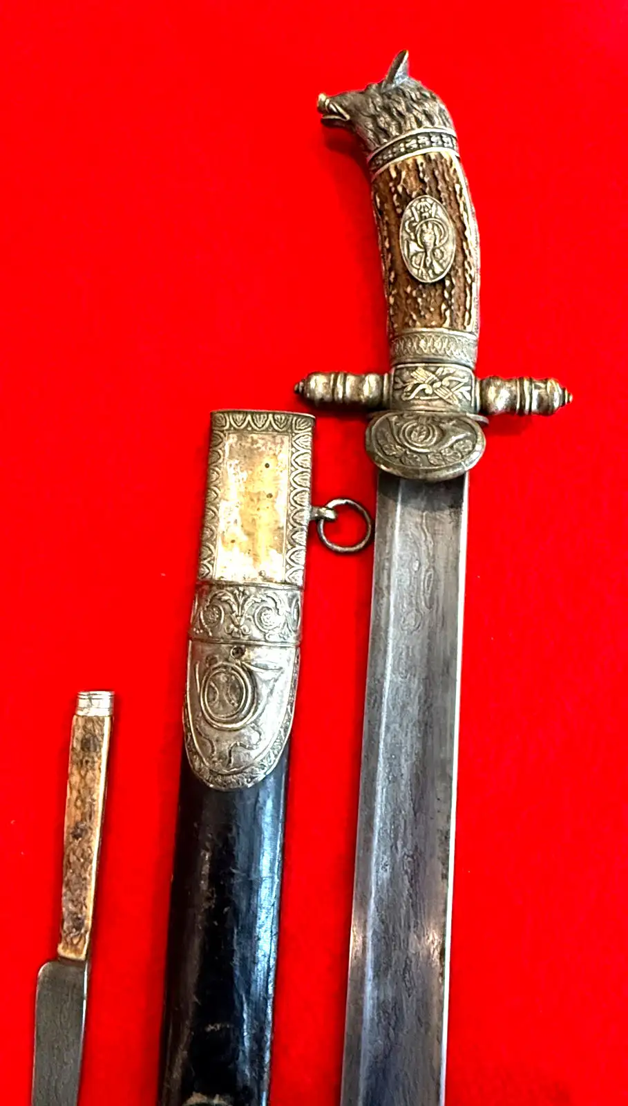 German 19th Century Damascus Hunting Sword - View 8