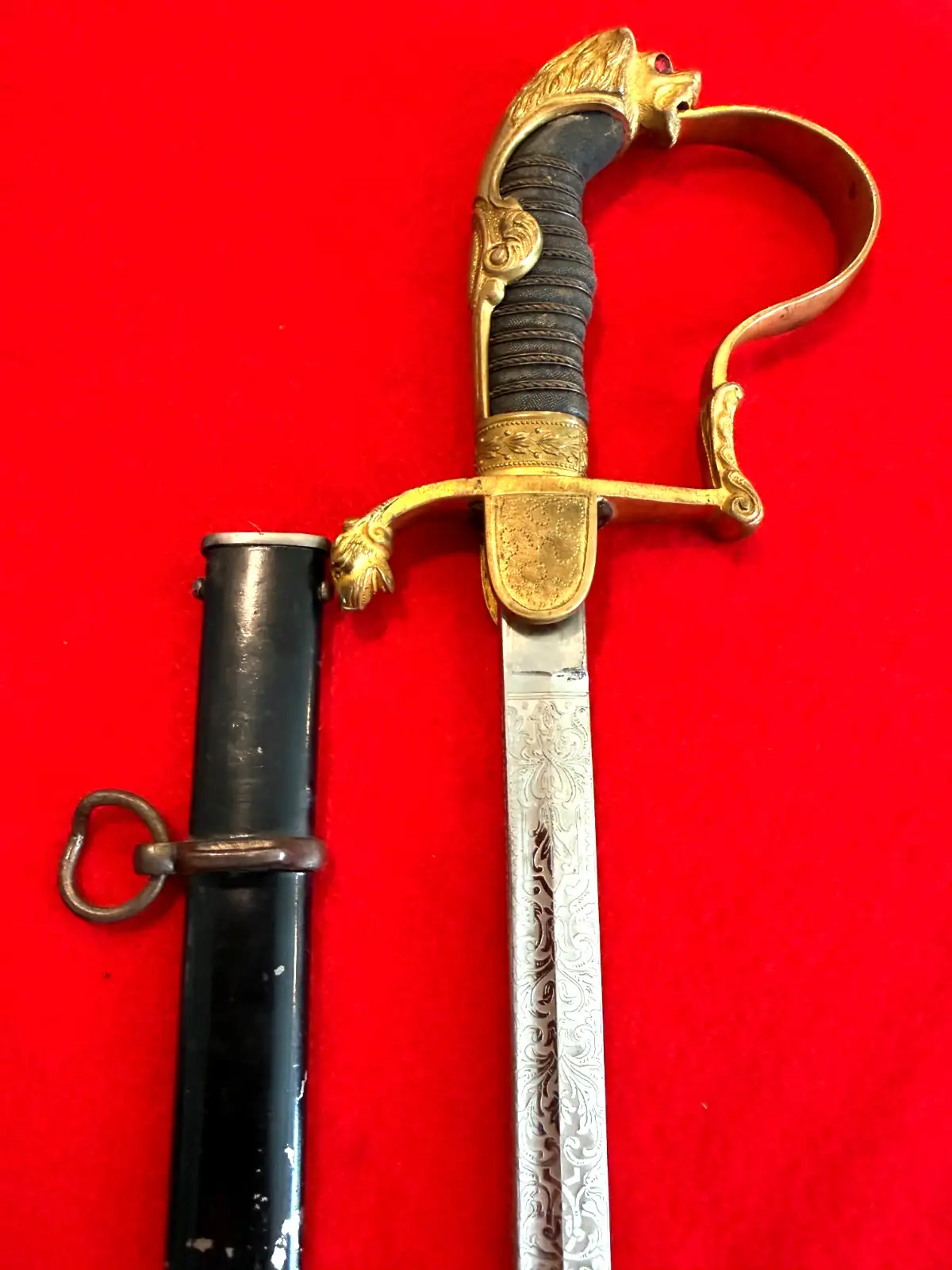 German WKC Solingen Lion Head Officer Sword - View 12