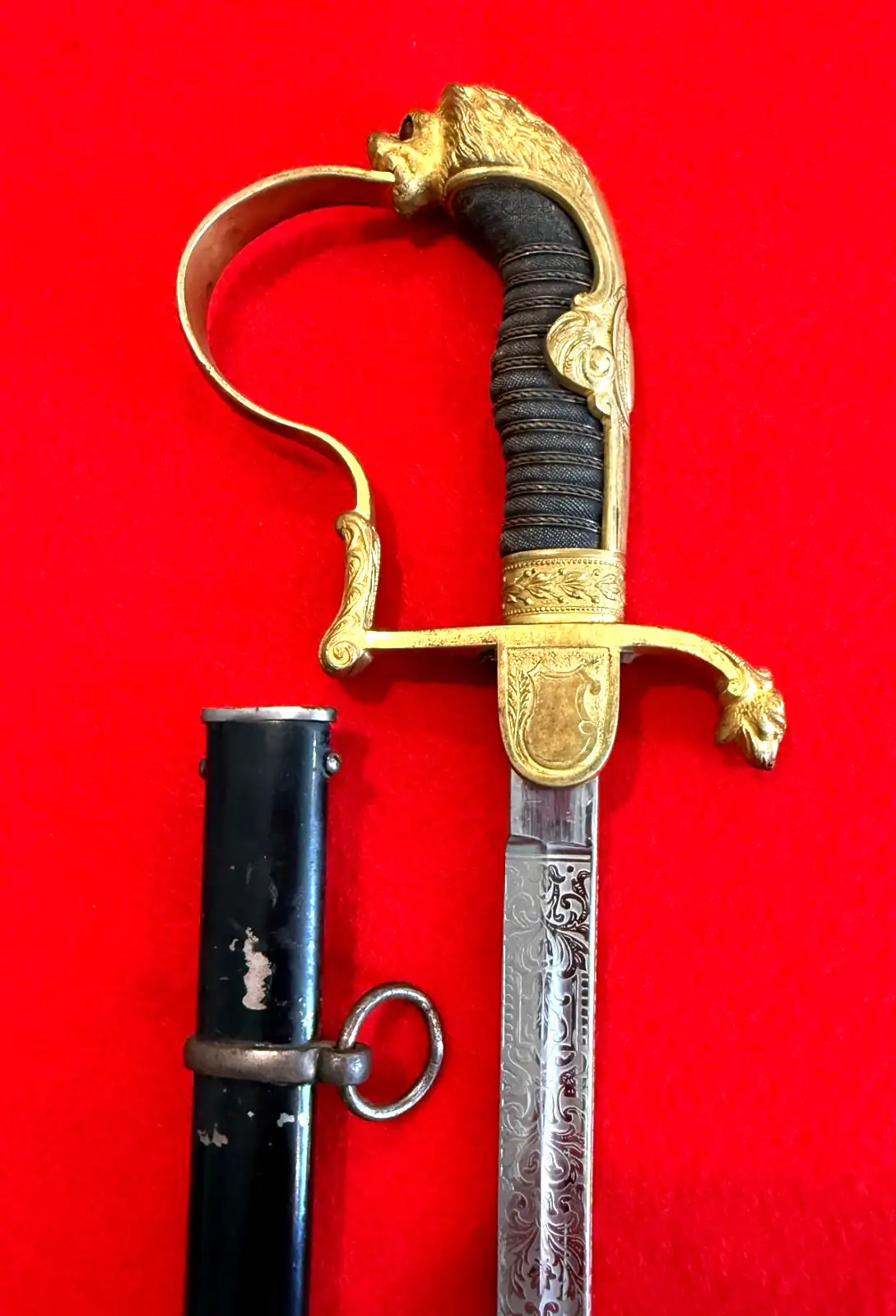 German WKC Solingen Lion Head Officer Sword - View 7