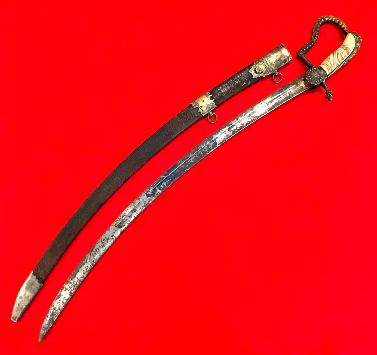 US 1830s Blued and Gilt Militia Officer Sword alternate view