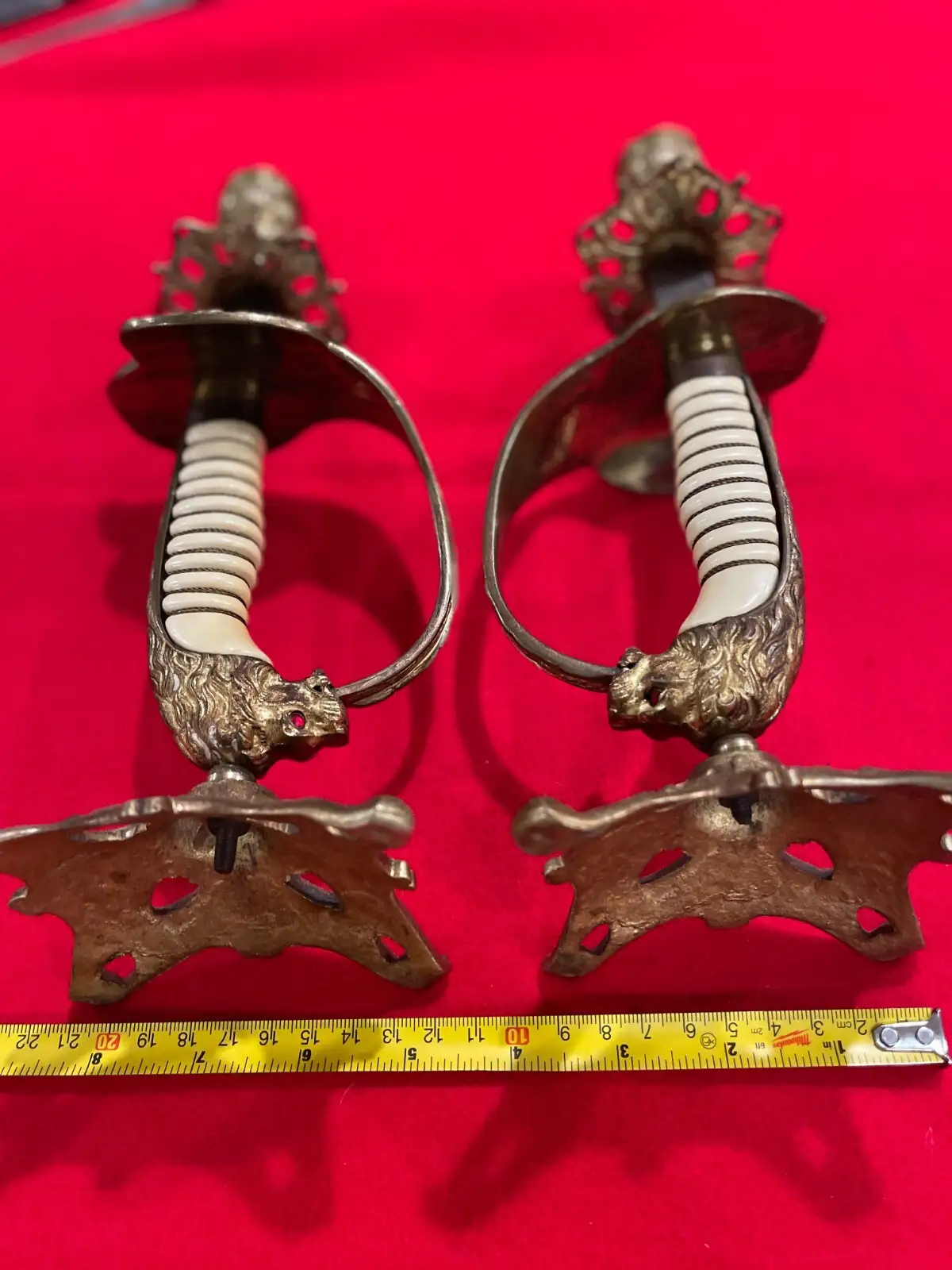 German Imperial Navy Lion Head Sword Candle Holders - View 5