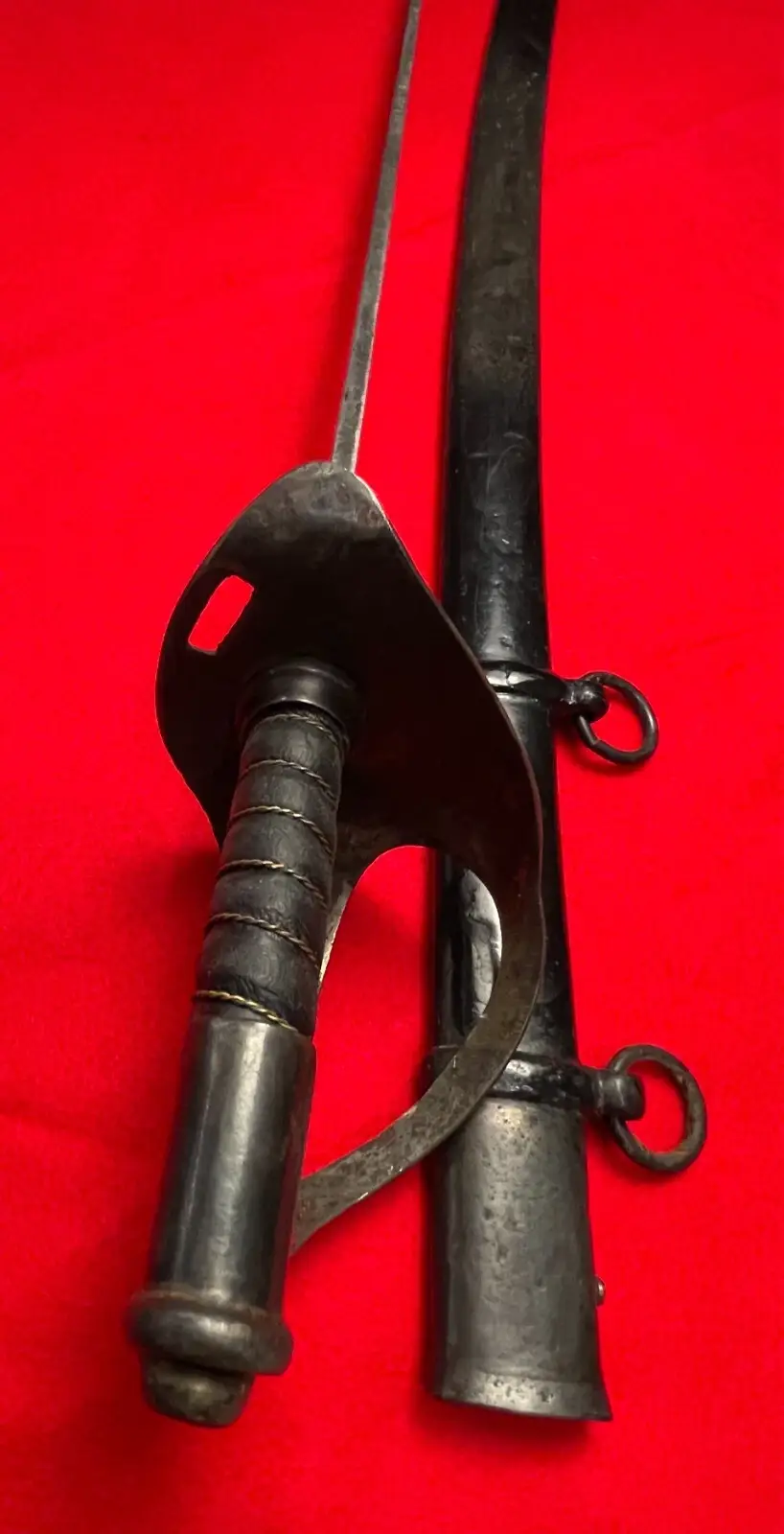 RARE ANTIQUE GERMAN HEAVY CAVALRY SWORD S & K - 16