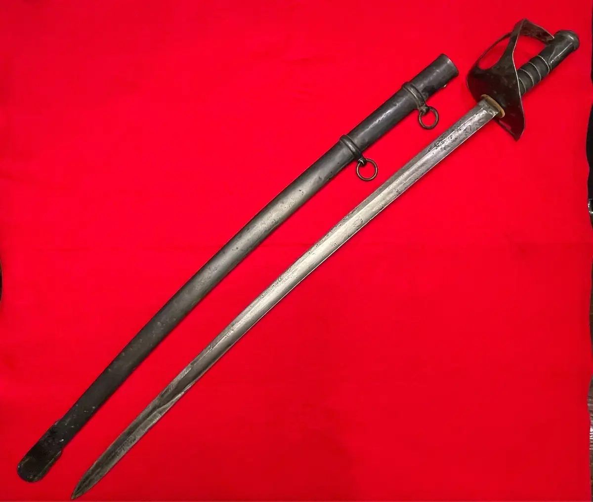 RARE ANTIQUE GERMAN HEAVY CAVALRY SWORD S & K - 2