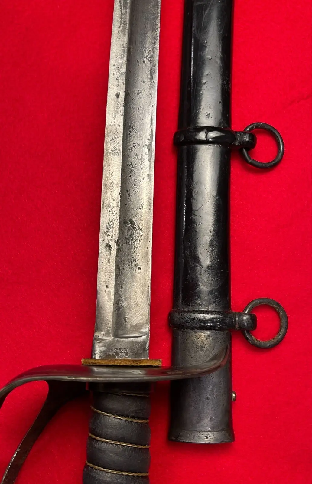 RARE ANTIQUE GERMAN HEAVY CAVALRY SWORD S & K - 8