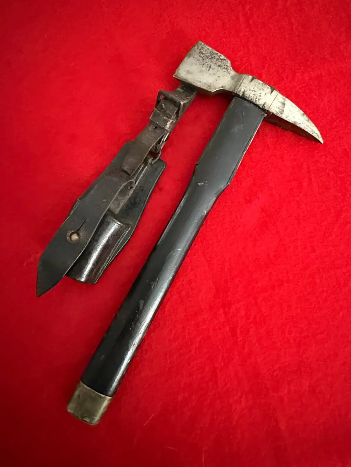 German WWII Fireman Dress Axe with Hanger and Frog - View 3