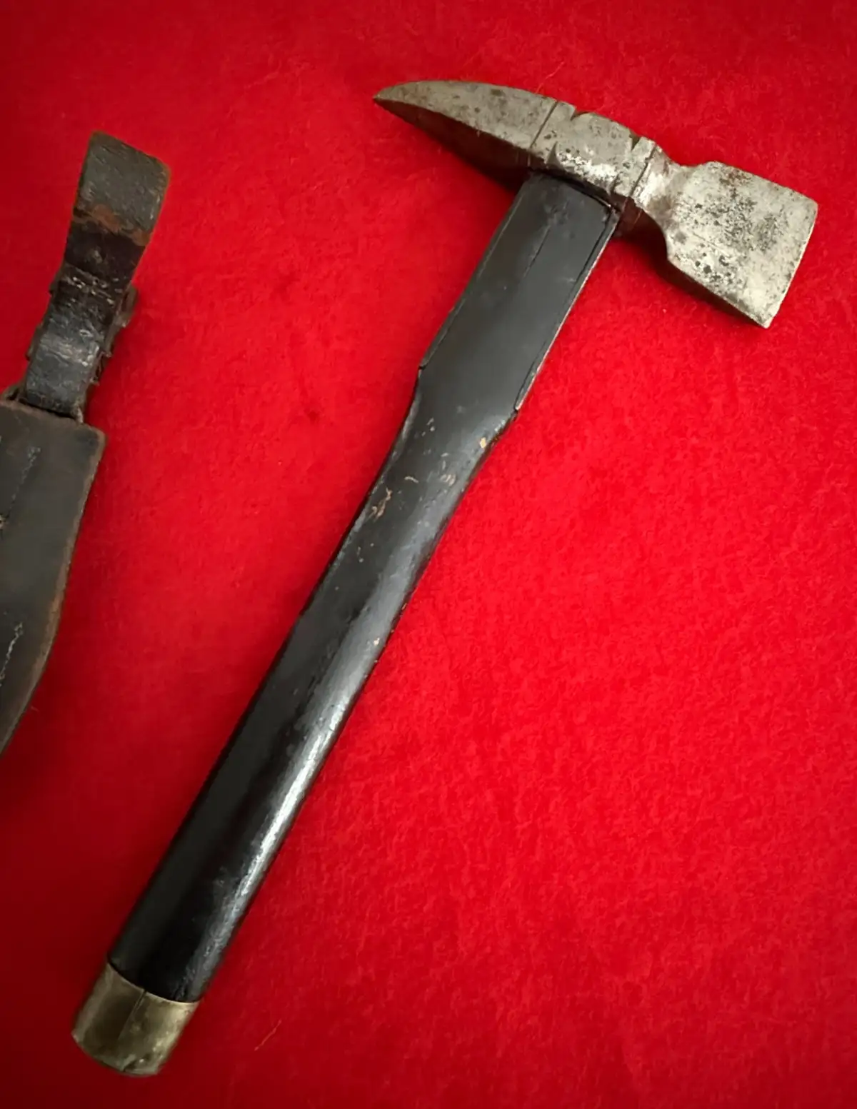 German WWII Fireman Dress Axe with Hanger and Frog - View 4