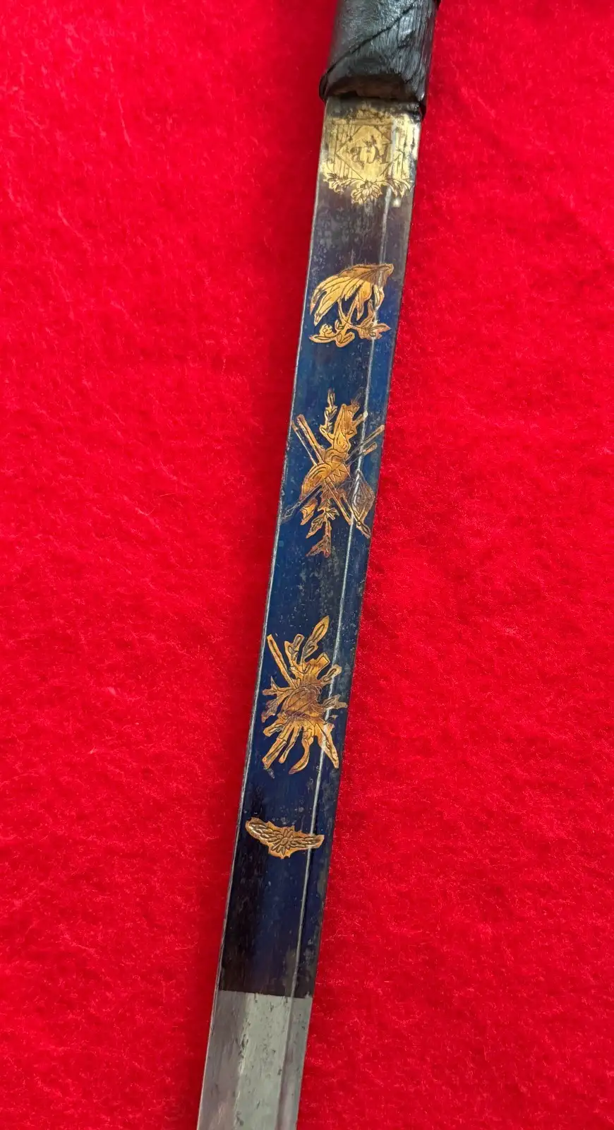 German 19th Century Gold Etched Straight Sword - View 4