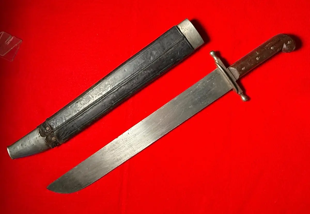 Original Antique Austrian WW1 Short Sword Large Knife with Scabbard - 2